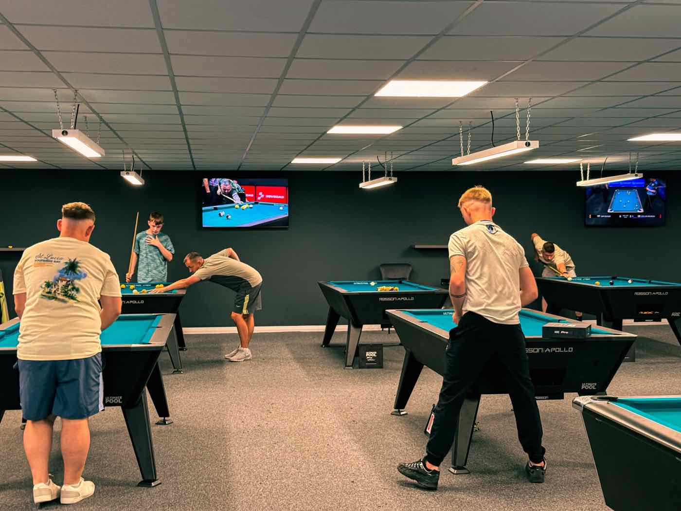 Members playing pool at Rackzz Pool Club, Dundalk