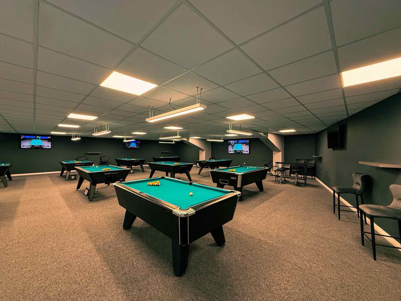 Full view of the Rackzz Pool Club table floor, Dundalk