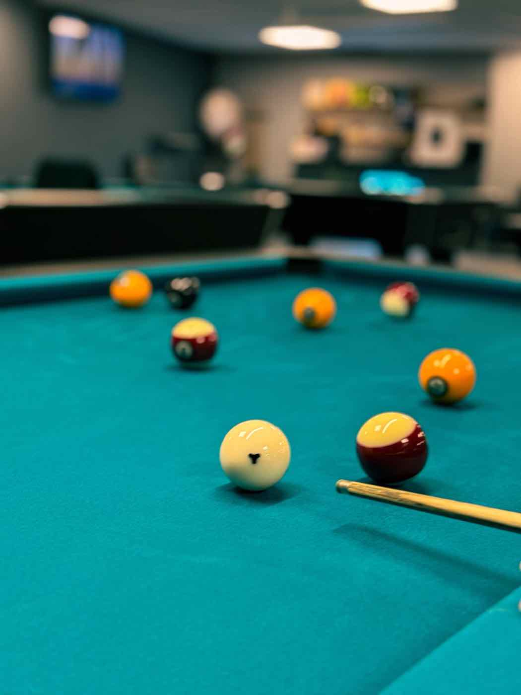Standard pool table at Rackzz Pool Club, Dundalk