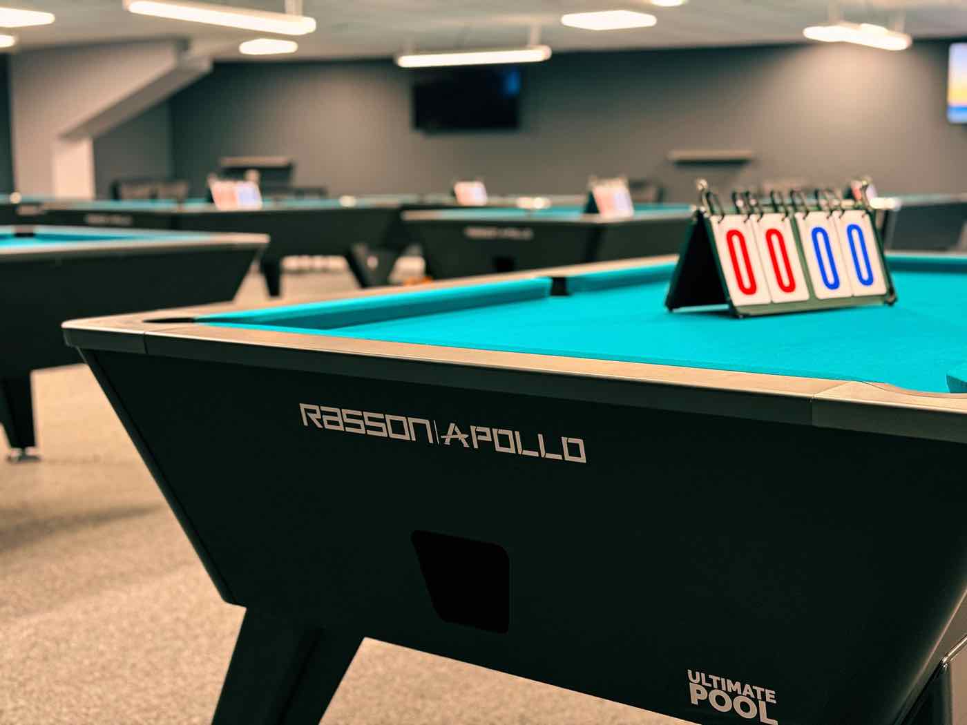 Rasson Apollo Ultimate Pool table detail at Rackzz Pool Club, Dundalk